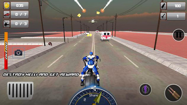 警察自行车机器人射击游戏 screenshot 3