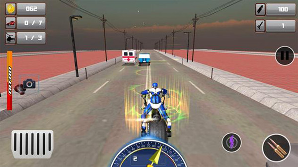 警察自行车机器人射击游戏 screenshot 5