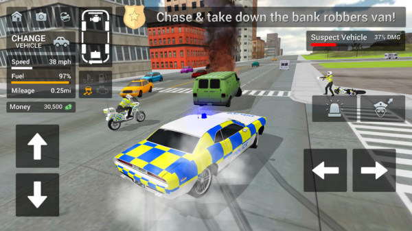 警车驾驶骑摩托车游戏 screenshot 1