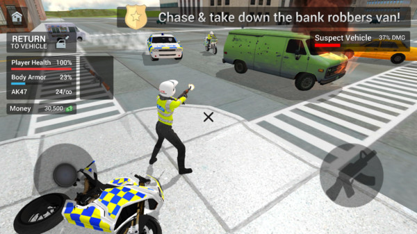 警车驾驶骑摩托车游戏 screenshot 2