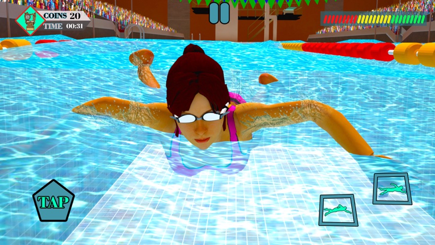 夏季运动游泳比赛游戏 screenshot 3
